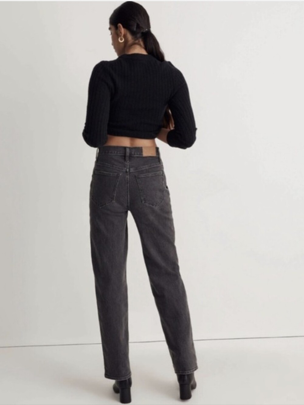 Madewell The Perfect Vintage Wide Leg Jean Stonewashed Black Womens Size 27